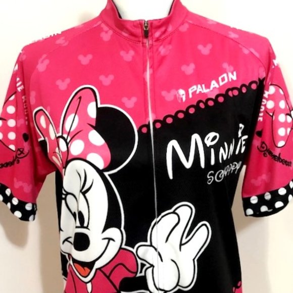 Paladin Pink Cycling Jersey Minnie Mouse Short Sleeve Shirt - Picture 2 of 8